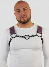 Purple Leather Dogwood With Black Chains