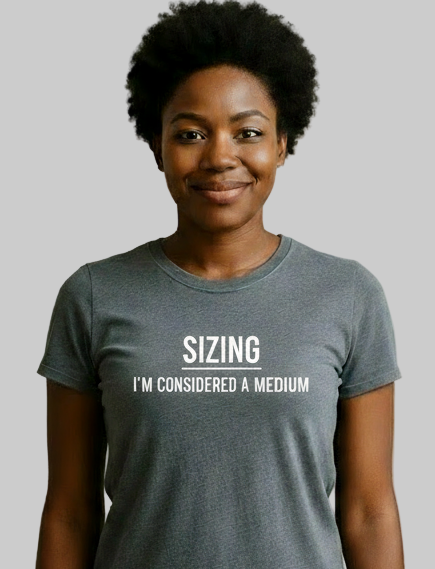 create a Black woman in a t-shirt with a 30 inch chest